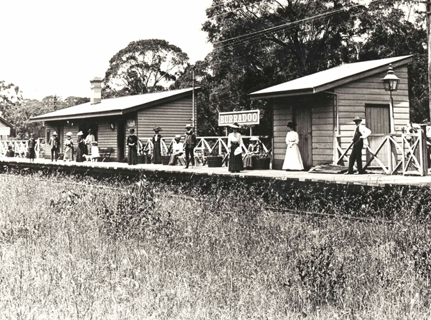 Passengers wait for train on Burradoo Railway Station